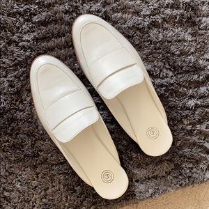 Leather white loafers